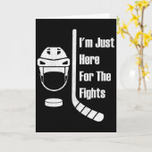 Carte I'm Just Here For The Fights Funny Hockey (3) (Fleur jaune)