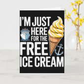 Carte I'm Just Here For The Ice Cream Funny Cruise 2025 (Fleur jaune)