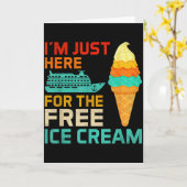 Carte I'm Just Here For The Ice Cream Funny Cruise Squad (Fleur jaune)