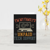 Carte I'm My Family's Unpaid Tech Suprt Funny Computer  (Fleur jaune)