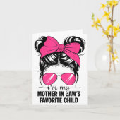 Carte I'm My Mother In Laws Favorite Child Funny Parent (Fleur jaune)