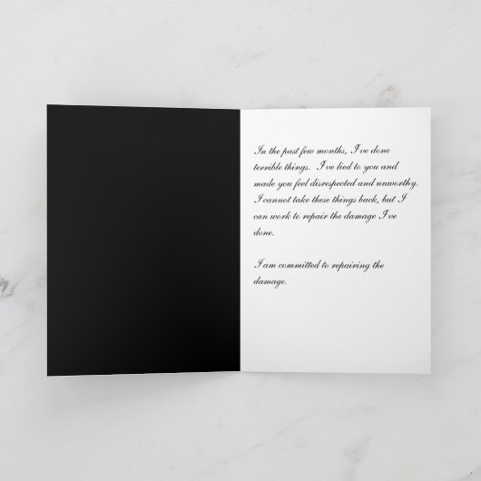 Carte I'm sorry (Intérieur)