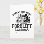 Carte I'm The Best Forclift Opérateur Driver Truck Worke (Fleur jaune)