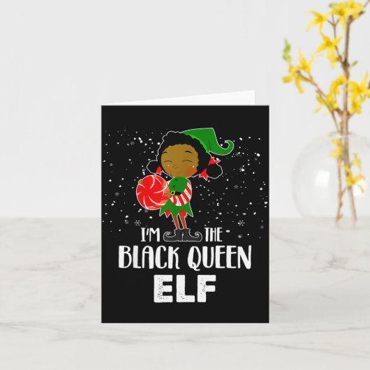 Carte I'm The Black Queen Elf African American Girls Kid (Fleur jaune)