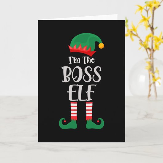 Carte Im The Boss Elf Matching Christmas (Fleur jaune)