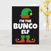 Carte I'm The Bunco Elf Family Pajama Christmas Funny Bu (Fleur jaune)