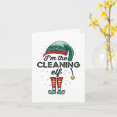 Carte I'm the Cleaning Elf Christmas Gift Xmas (Fleur jaune)