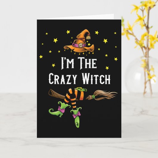 Carte Im The Crazy Witch Halloween Matching Group Costum (Fleur jaune)