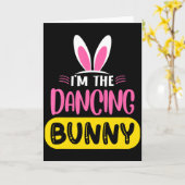 Carte Im The Dancing Bunny Rabbit Ears Egg Funny Easter (Fleur jaune)