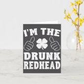 Carte I'm The Drunk Redhead Funny St Patricks Day (Fleur jaune)