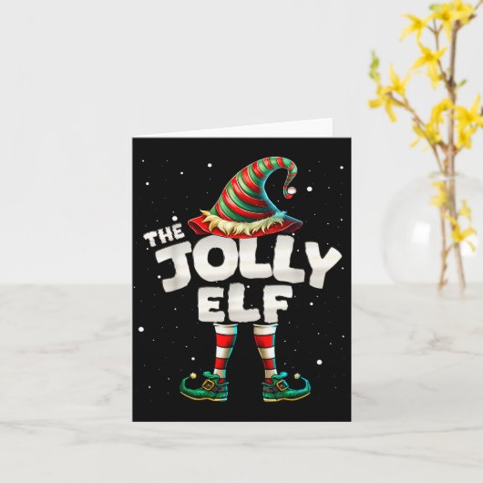 Carte I'm The Jolly Elf Family Matching Group Christmas  (Fleur jaune)