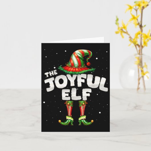 Carte I'm The Joyful Elf Family Matching Group Christmas (Fleur jaune)