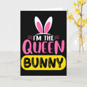 Carte Im The Queen Bunny Rabbit Ears Egg Funny Easter D (Fleur jaune)