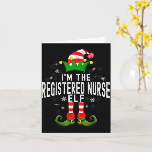 Carte I'm The Registered Nurse Elf Christmas Family Pjs (Fleur jaune)