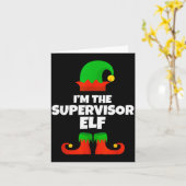 Carte I'm The Supervisor Elf Family Pajama Christmas Fun (Fleur jaune)