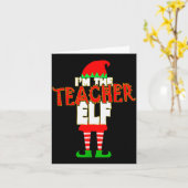 Carte I'm The Teacher Elf Christmas Matching Elves Famil (Fleur jaune)