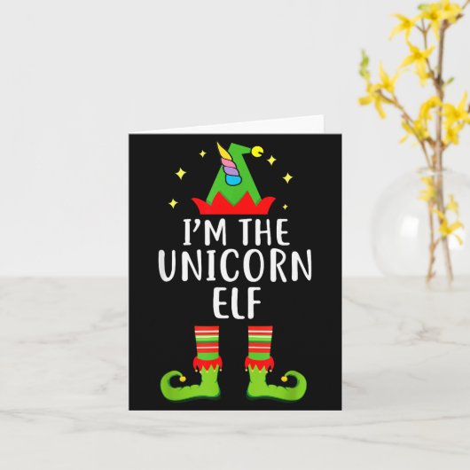 Carte I'm The Unicorn Elf Matching Family Group Christma (Fleur jaune)