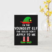 Carte I'm The Youngest Elf Matching Family Christmas (Fleur jaune)