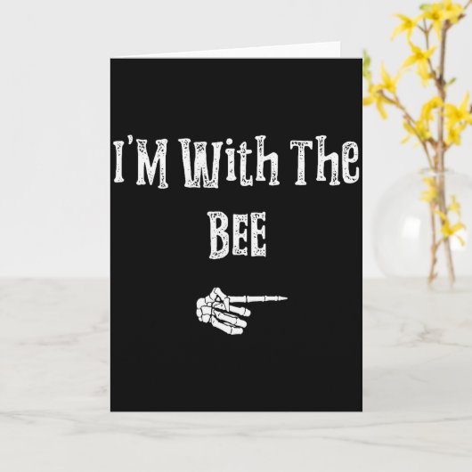 Carte I'm With Bee Halloween Costume Funny Couples Match (Fleur jaune)
