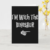 Carte I'm With Dinosaur Halloween Costume Funny Couples  (Fleur jaune)