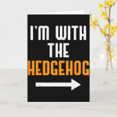 Carte I'm With The Hedgehog Costume Funny Halloween Coup (Fleur jaune)
