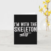 Carte I'm With The Skeleton Easy Costume Halloween Coupl (Fleur jaune)