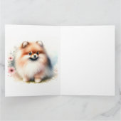 Carte Image d'aquarelle mignonne Pomeranian (Intérieur)