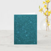 Carte Image de la parties scintillant turquoise branchée (Fleur jaune)