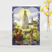 Carte Image de l'apparition Notre Dame de Fatima (Fleur jaune)