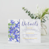 Carte Image de mariage Iris Bleu Marbre Moderne (Debout devant)