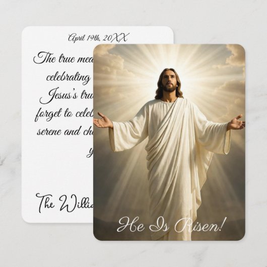 Carte Image de Résurrection Salutations (Devant / Derrière)