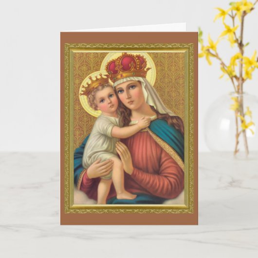 CARTE IMAGE DÉVOTIONNELLE DE NOTRE-DAME DU REMÈDE  (Fleur jaune)