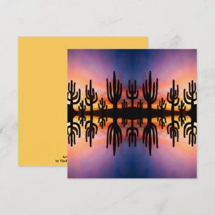 Carte Image du lever de soleil sur les cactus dans le pa