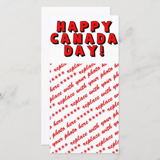Carte Image du texte de la fête du Canada (Devant / Derrière)