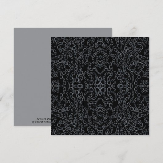 Carte Image Miroir Abstraite Chaînée Grise Sur Fond Noir (Devant / Derrière)