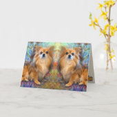 Carte Image miroir de l'anniversaire de Long Hair Chihua (Fleur jaune)