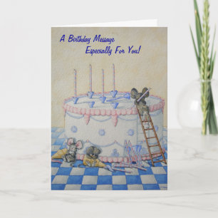 Carte Image originale du gâteau d'anniversaire de souris
