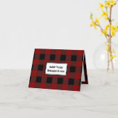 Carte Image personnalisée Russe Buffalo Plaid Motif (Fleur jaune)