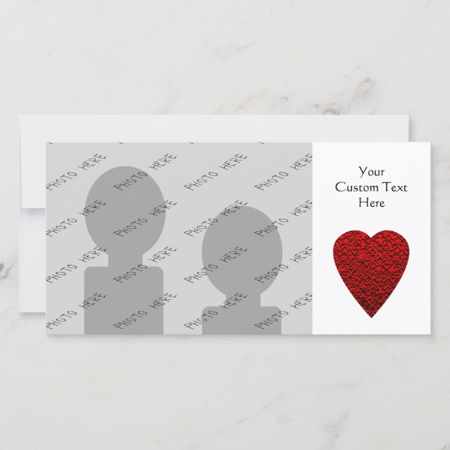 Carte Image Rouge-Coeur Lumineux. (Devant)