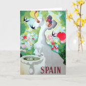 Carte Image vintage d'Espagne (Fleur jaune)