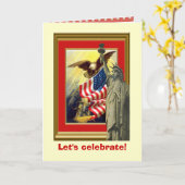 Carte Image vintage, symboles patriotiques (Fleur jaune)