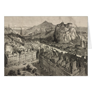 Carte imagée vintage d'Edimbourg Ecosse (1886)