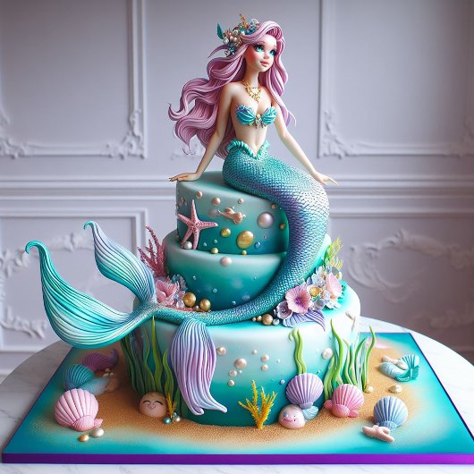 Carte Imaginaire AMUSANT MERMAID THEME ANNIVERSAIRE DE E