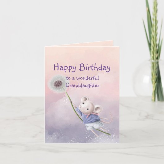 Carte Imaginaire Anniversaire Petite-fille Souris Dandel (Devant)