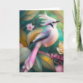 Carte Imaginaire blanc crêpé à queue blanche Jay (Devant)