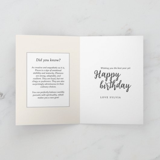 Carte Imaginaire céleste Symbole zodiaque Poissons Anniv (Intérieur)