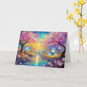 Carte Imaginaire cerise en fleurs Sunrise Stream (Fleur jaune)