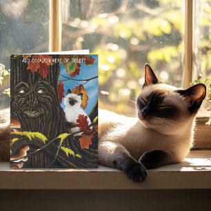 Carte Imaginaire d'automne du chat de fin d'arbre