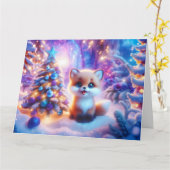 Carte Imaginaire de Noël Baby Fox (Fleur jaune)