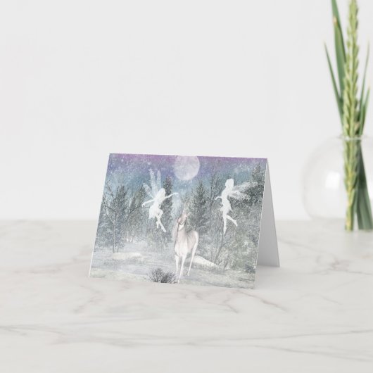 Carte imaginaire d'hiver Siluetts Note Card (Devant)